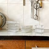 Wooden top and mirror and 8 glass ramekins