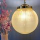 Vintage art deco globe pendant light in yellow and gold granite glass