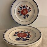7 old Gien opaque porcelain dessert plates