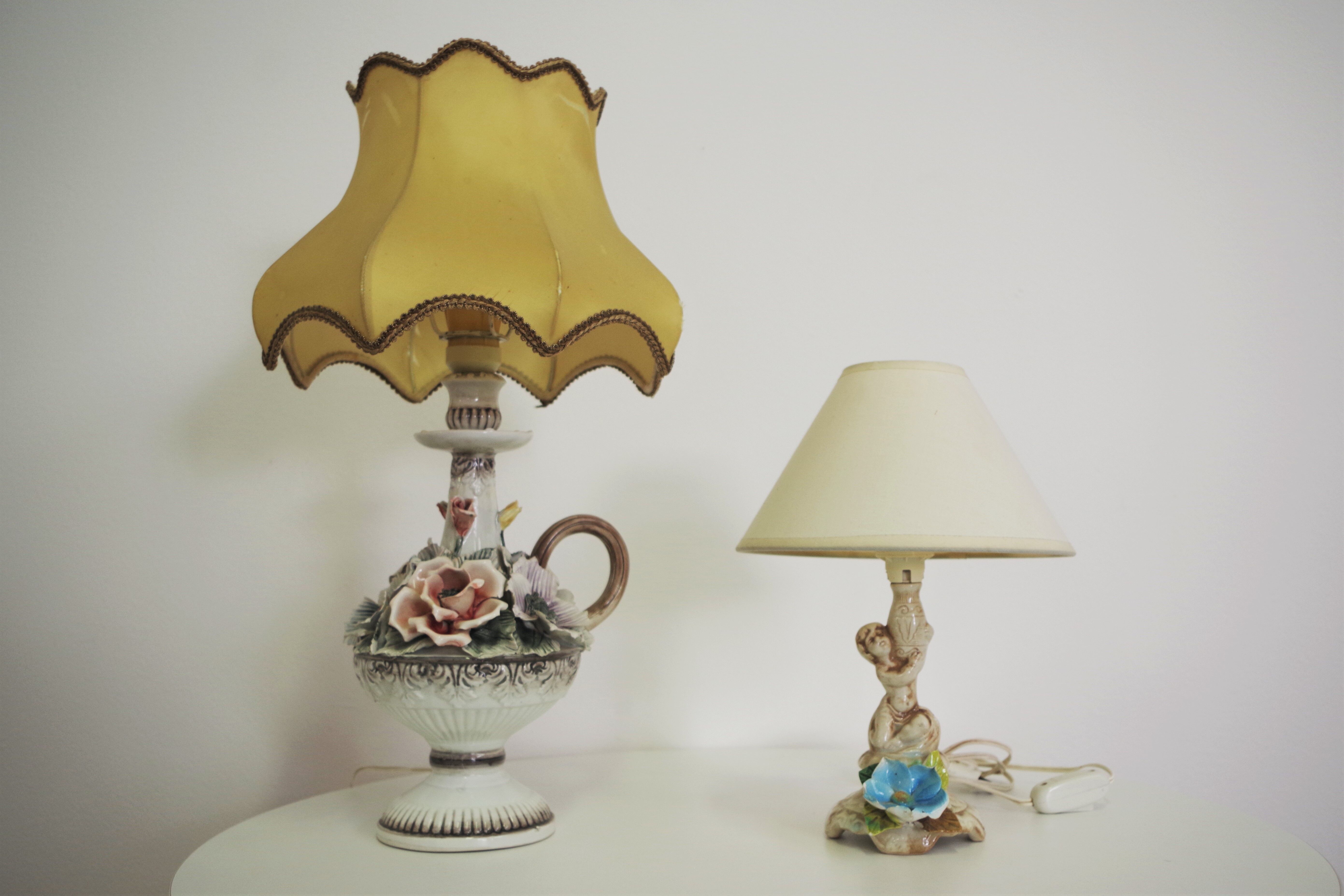 Desk Lamps with Lampshades Day, 1950s, Set of 2
