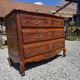 Curved commode in Louis XV style made of cherry wood.