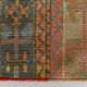 2x9 Vintage Coral Orange & Green Turkish Runner Rug, 70x275Cm