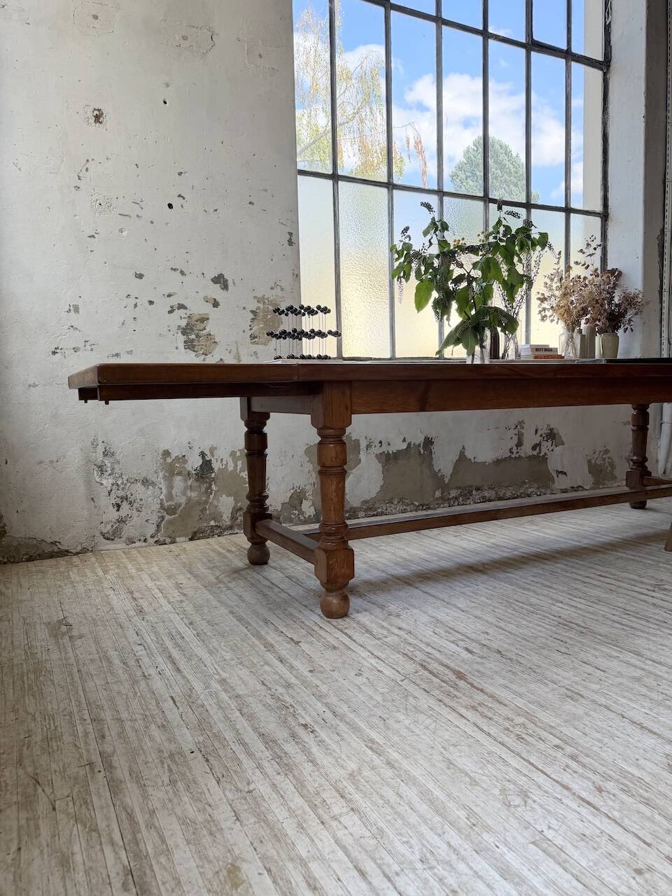 Table repas style drapière noyer 2m5/3m5 1900