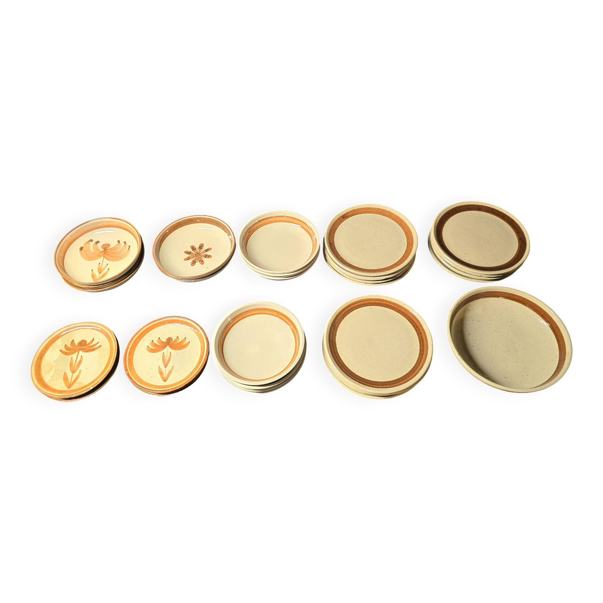 ROBERT PICAULT (1919-2000), a set of vintage glazed ceramic dishes