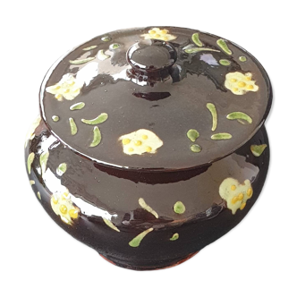 Savoyard Pottery Marnaz Signed Sugar Pot