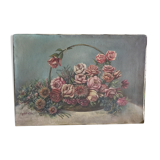 Canvas Flower basket 1940 signed
