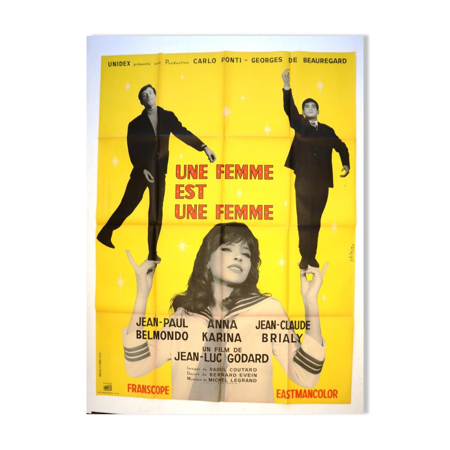 Movie poster "A Woman Is a Woman" 1961 Godard, Belmondo, Brialy...