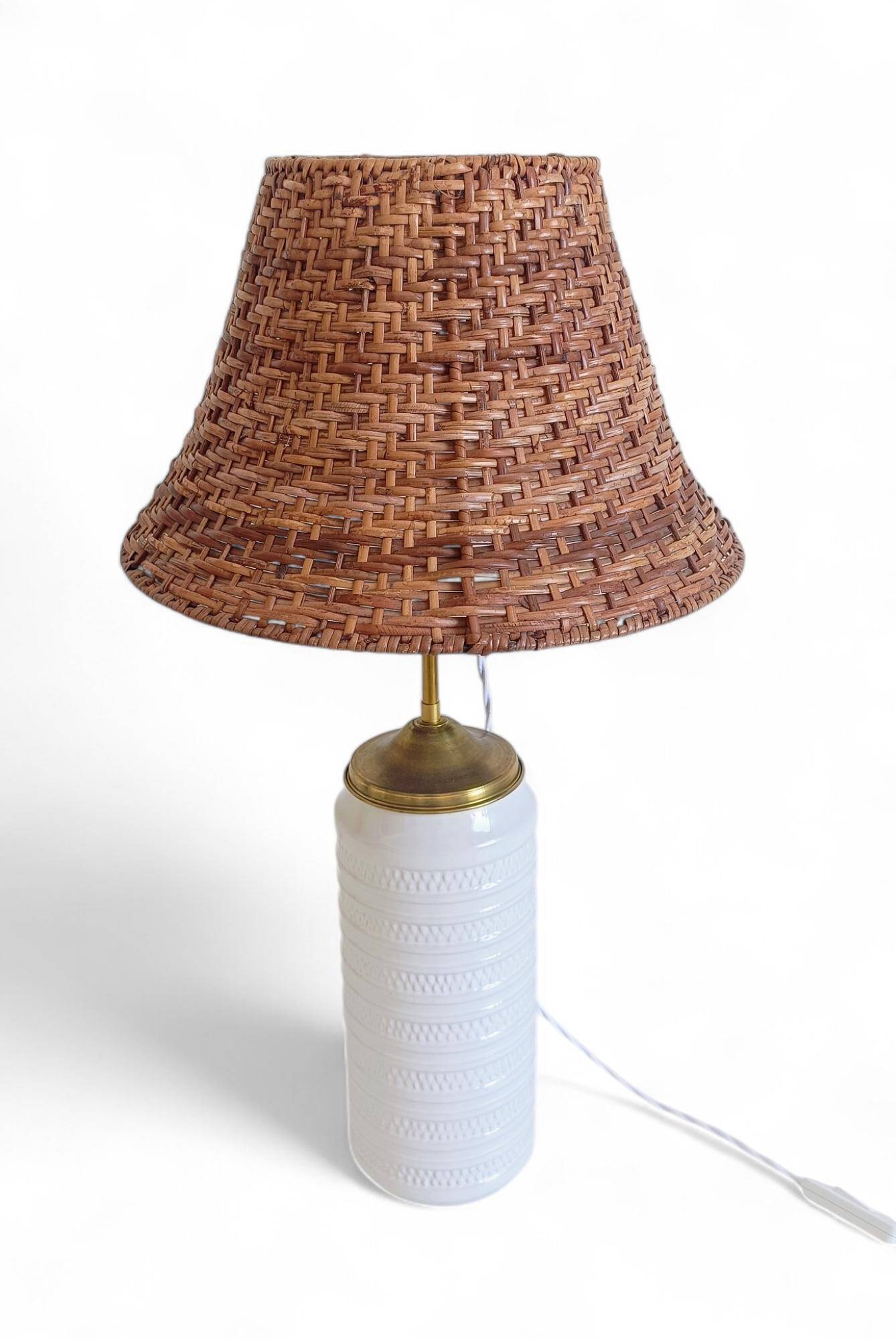 Midcentury Ceramic and Brass Table Lamp by Carstens Tönnieshof, 1960s