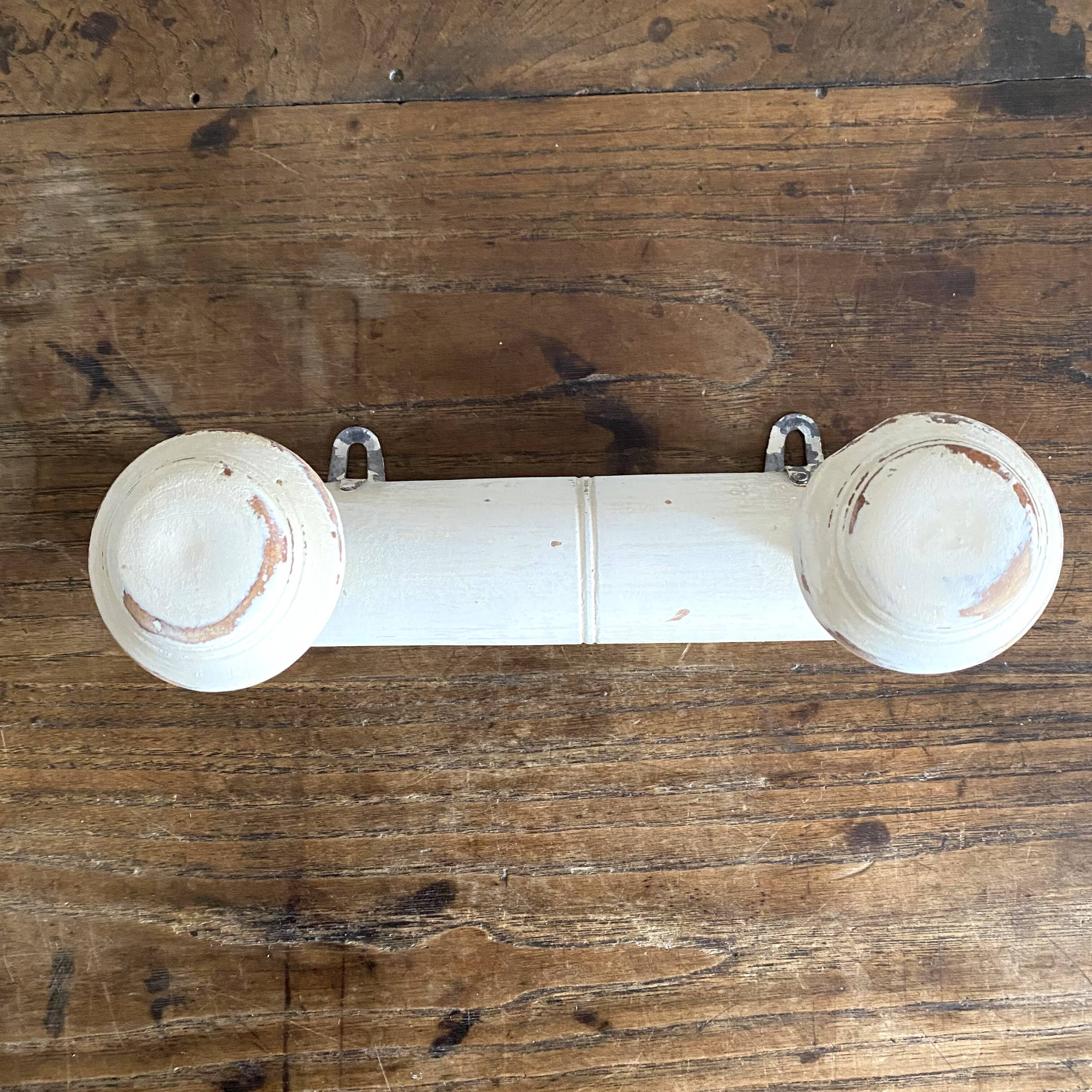 Old patinated wall coat rack