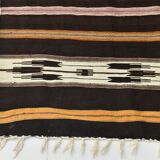 6x10 Dark Brown & Orange Strped Vintage Kilim Rug, 181x305Cm