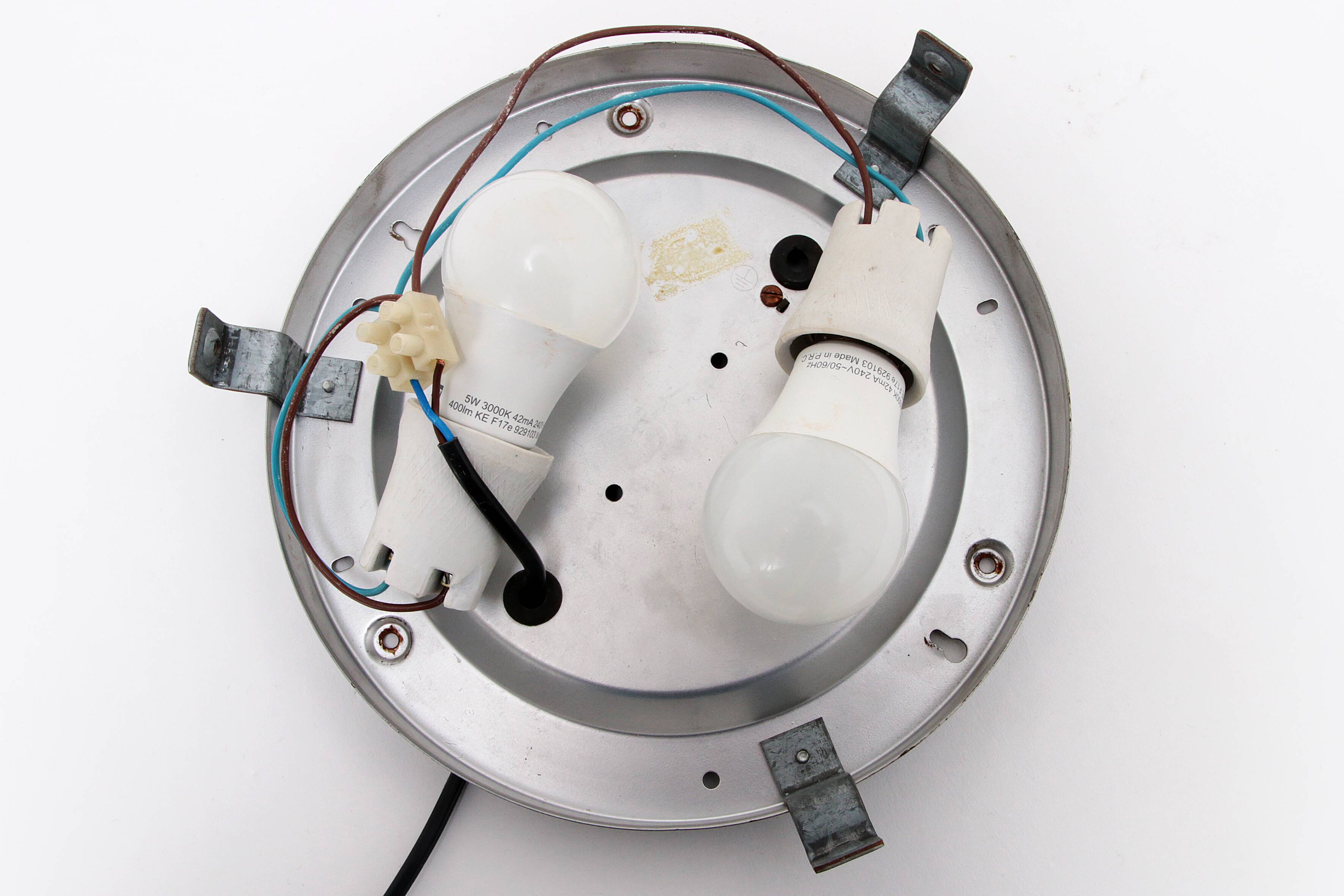 German vintage round ceiling lamp or wall lamp by Kaiser Idell, 1960s