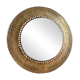 Round hammered brass mirror / vintage openwork
