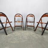 Set of Four Bauhaus Folding Chairs B751 by Ligna, Czechoslovakia 1930s
