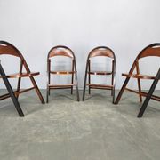Set of Four Bauhaus Folding Chairs B751 by Ligna, Czechoslovakia 1930s