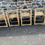 4 chaises pliantes vintage