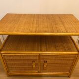 Commode en rotin vintage