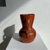 Two-tone brown ceramic wine pitcher H: 24cm