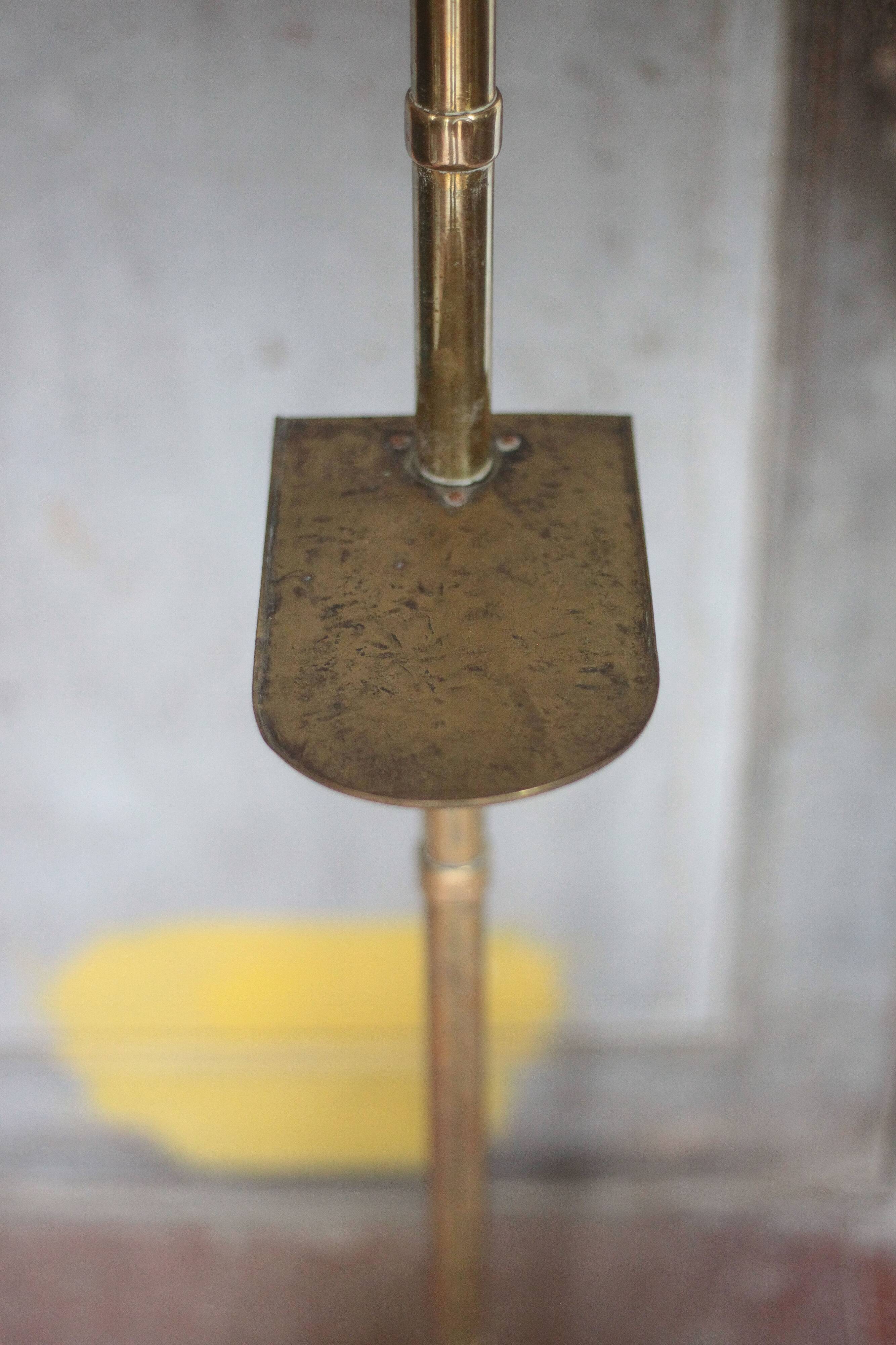 1930s brass floor lamp, reading lamp.
