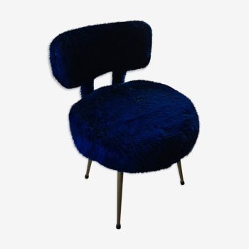 Chaise Pelfran moumoute bleu