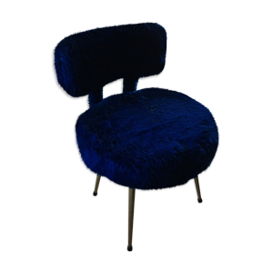 Chaise Pelfran moumoute bleu