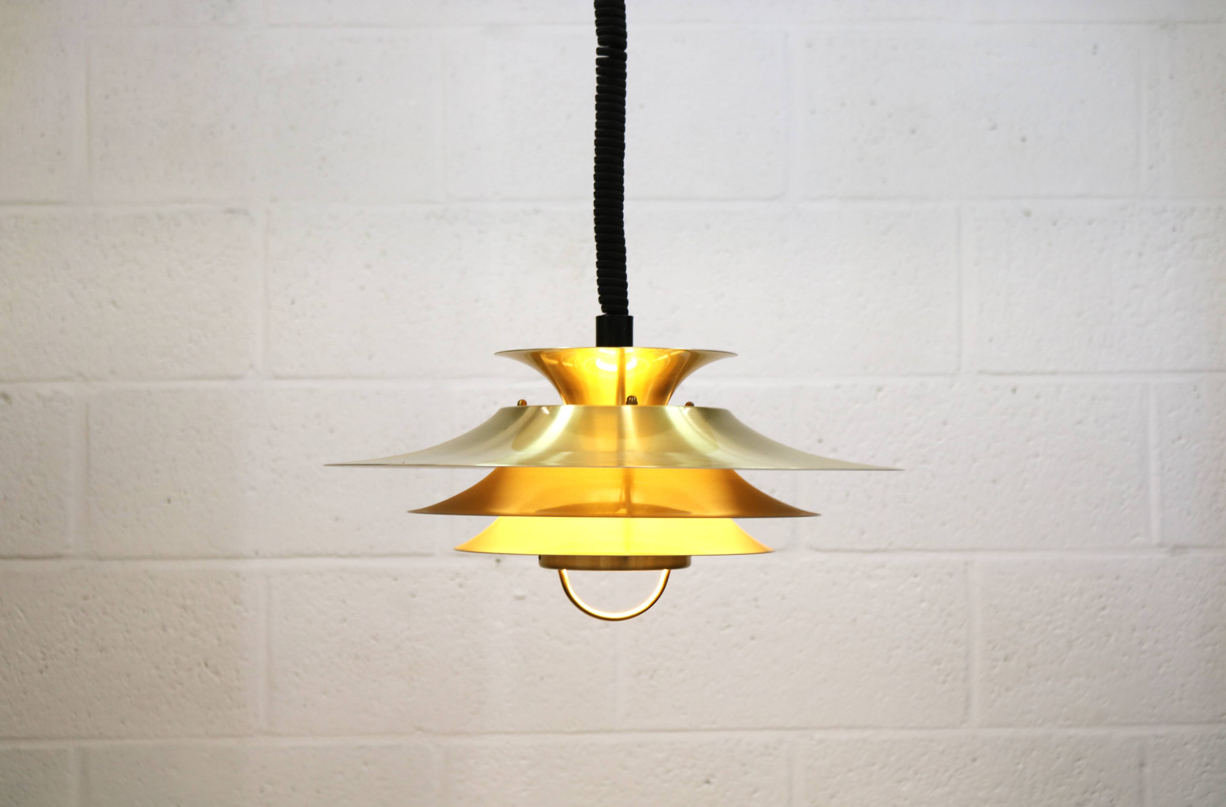 Vitrika golden messing vintage lamp: 1970s Scandinavian Mid-Century Modern