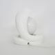 Vintage White Cobra Snake Lamp in Ceramic and opaline globe. 80 years