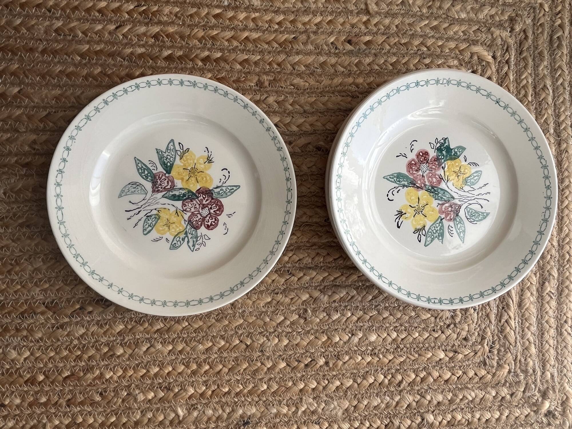 6 assiettes plates Digoin Sarreguemines années 40