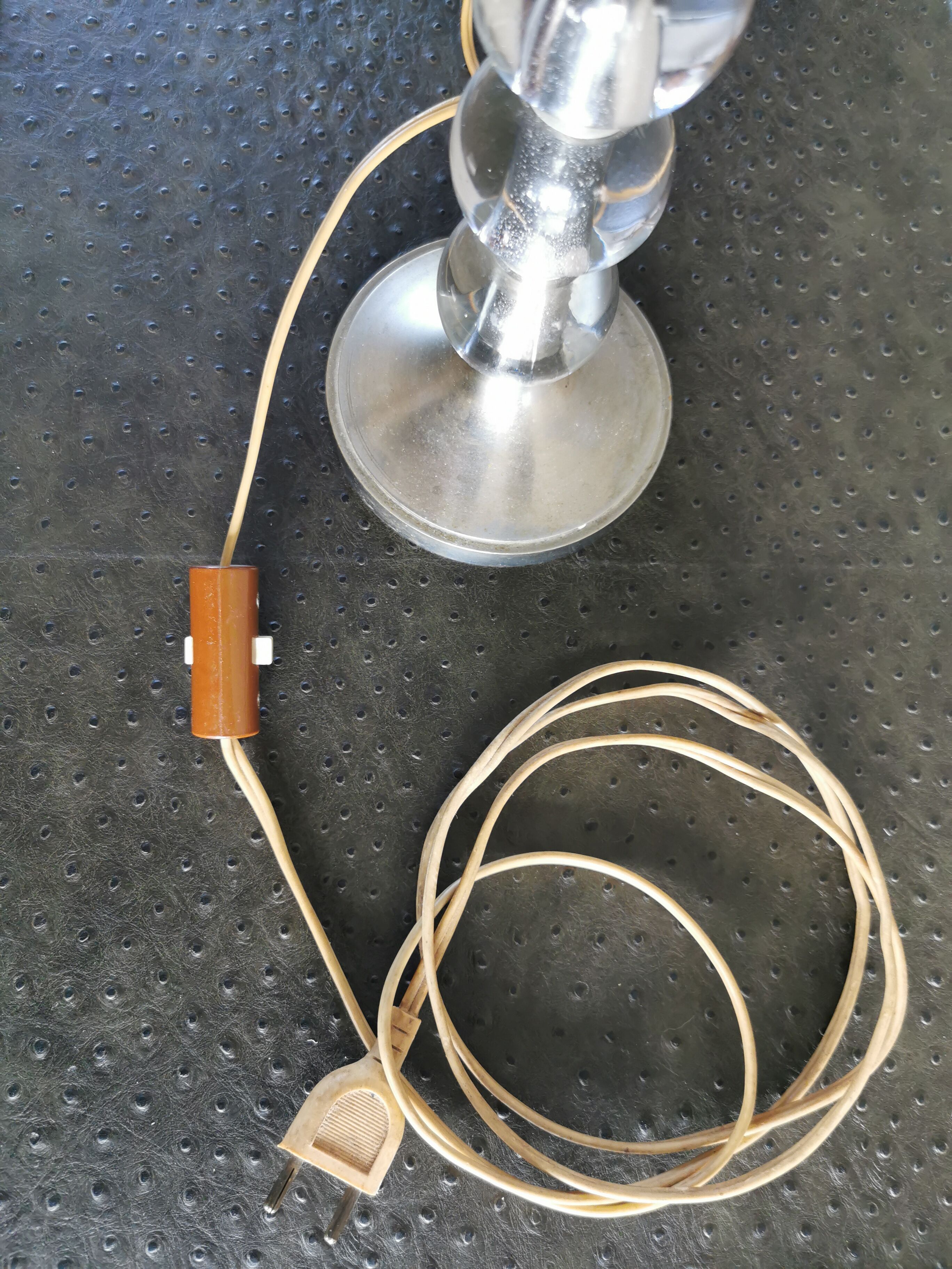 Ancient art deco metal and glass lamp foot