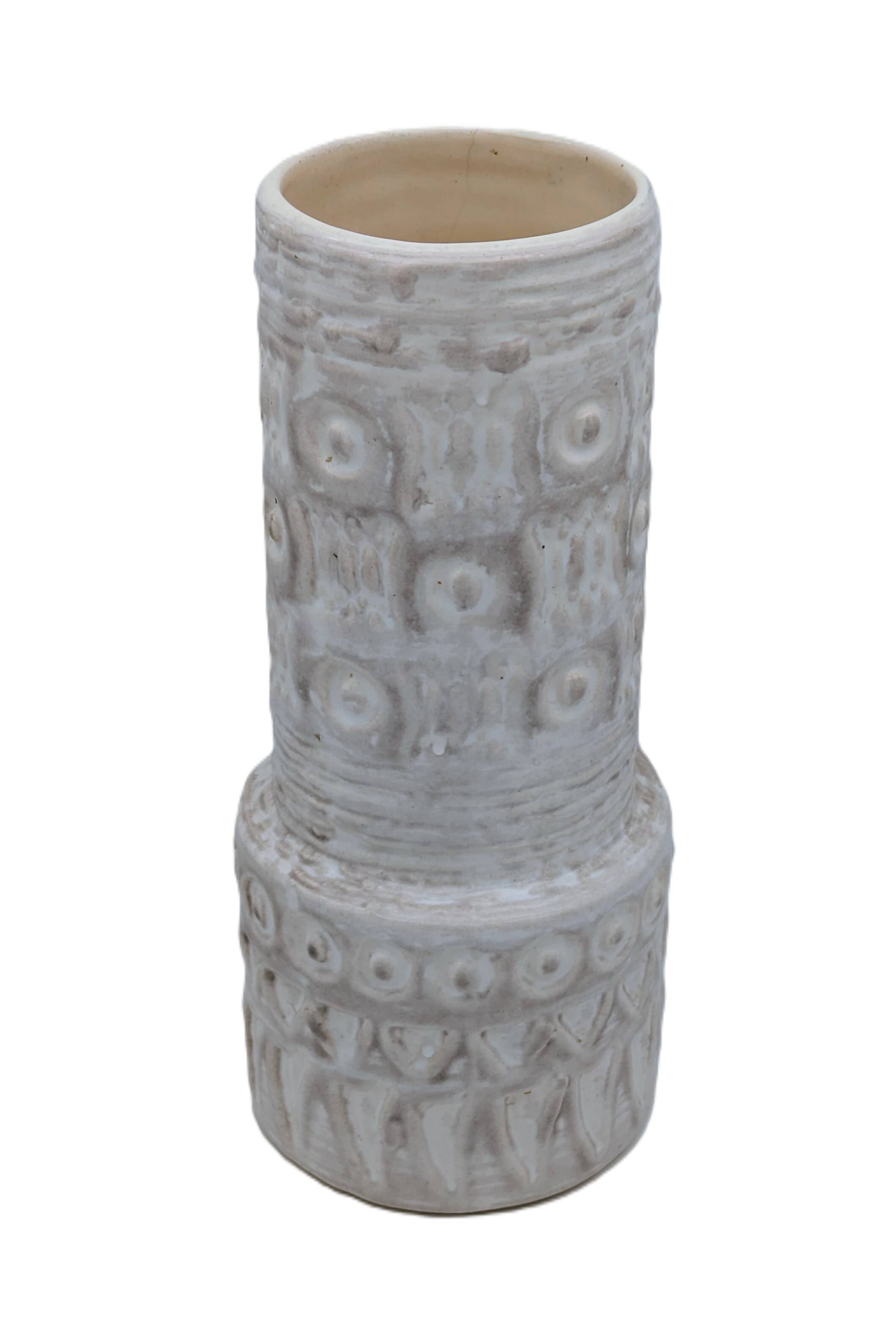 Large Brutalist Textured Ceramic Vase - WGP Fat Lava Style 1960s/1970s