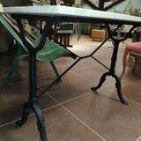 Cast iron and white marble bistro table