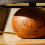 Wooden bedside lamp, ball foot