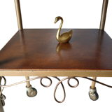 Vintage rolling side table 50 wood and metal