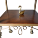 Vintage 50s wooden and metal rolling side table
