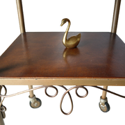 Table d'appoint roulante vintage 50 bois et métal