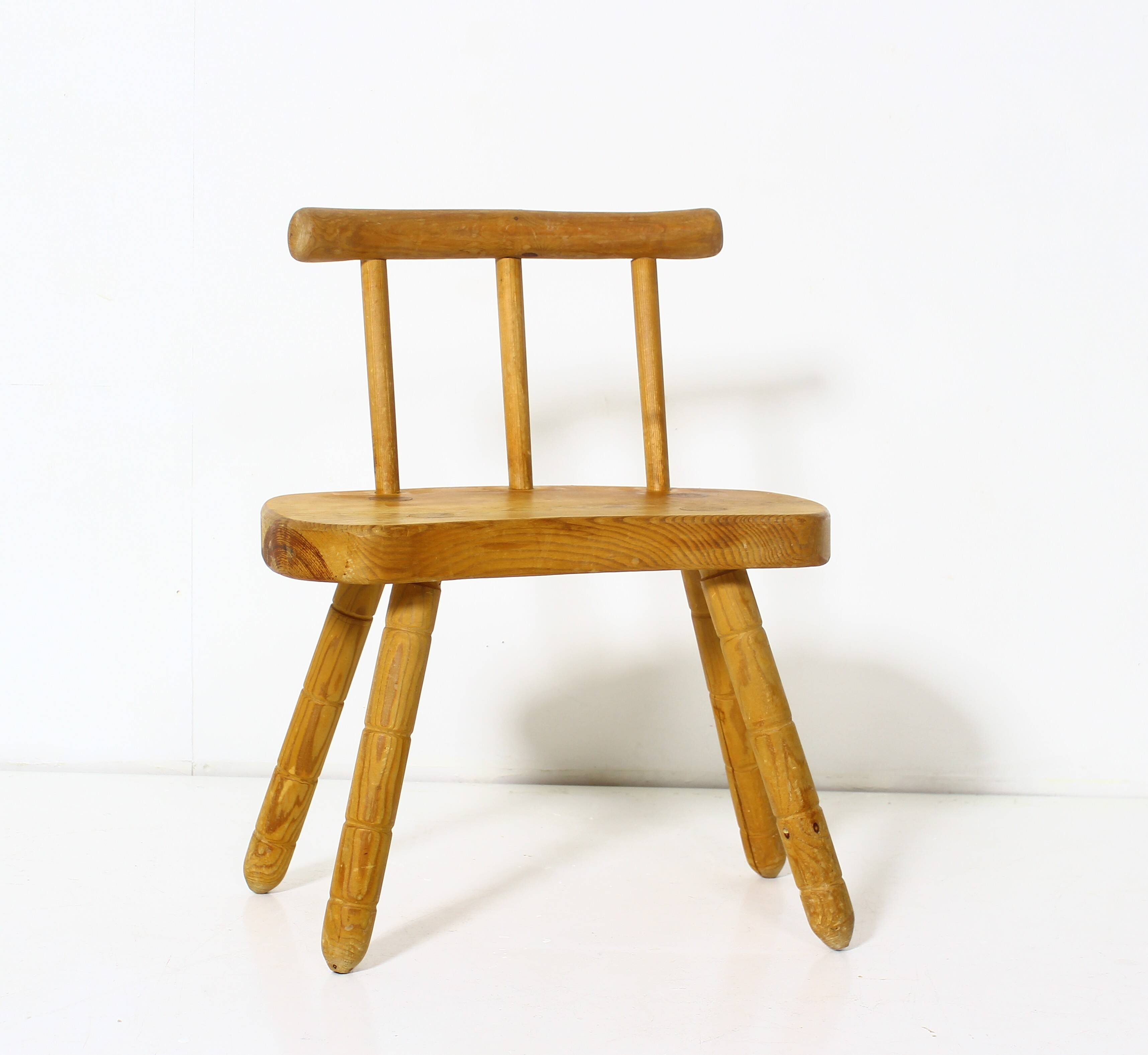 Tabouret suédois en pin 1975
