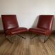 Paire de fauteuils vintage rouge bordeaux