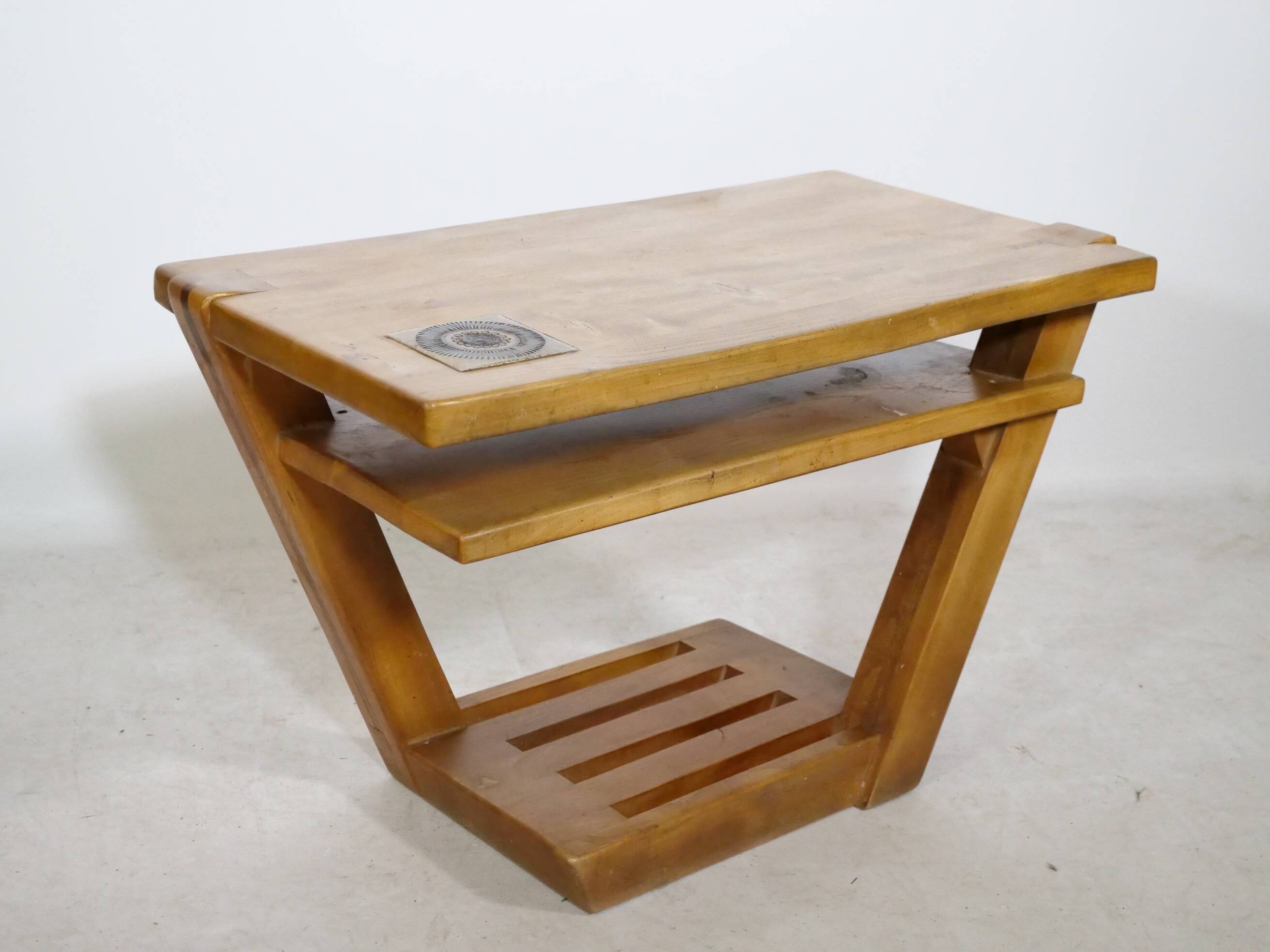 Mid-Century Elmwood Coffee Table in Solid Wood, Germany, 1960s