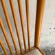 Set of 4 Scandinavian light wood dining chairs with beige polyester upholstered seats