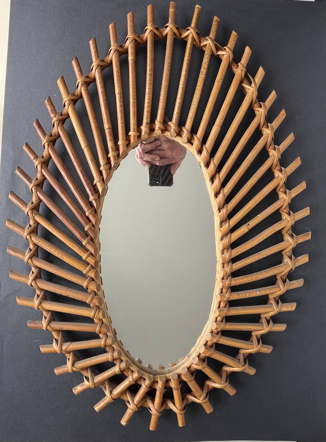 Vintage rattan mirror