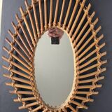 Vintage rattan mirror