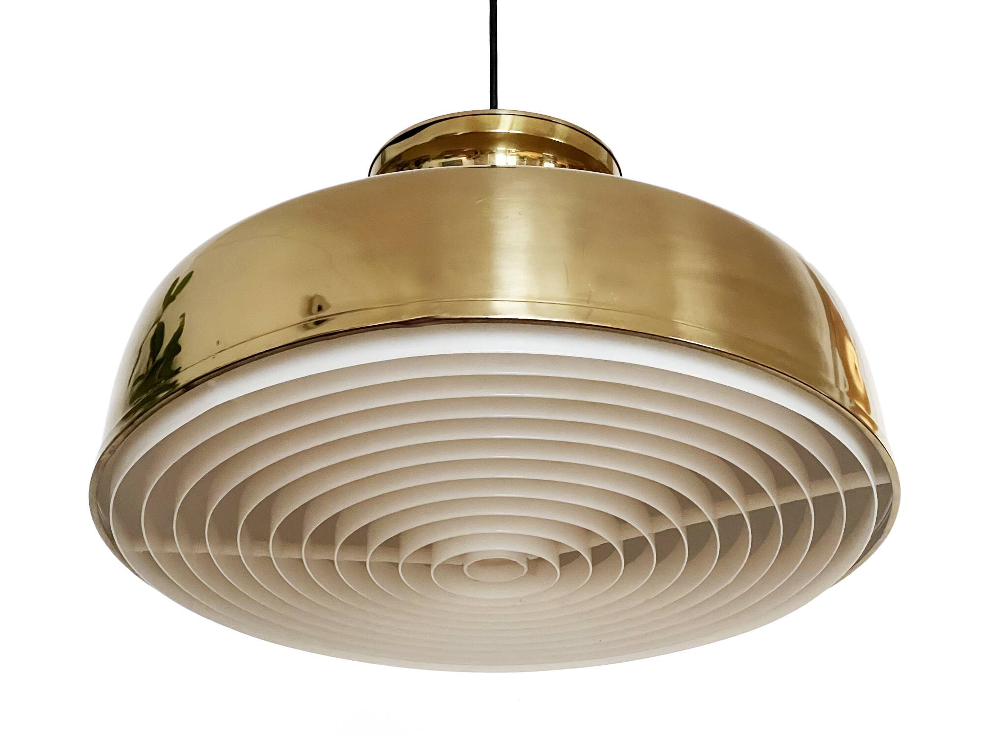 Large brass pendant light. Sweden 1960s