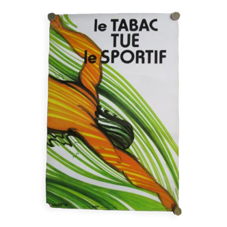 Affiche ratp ancienne dumont-contre le tabagisme-60x40