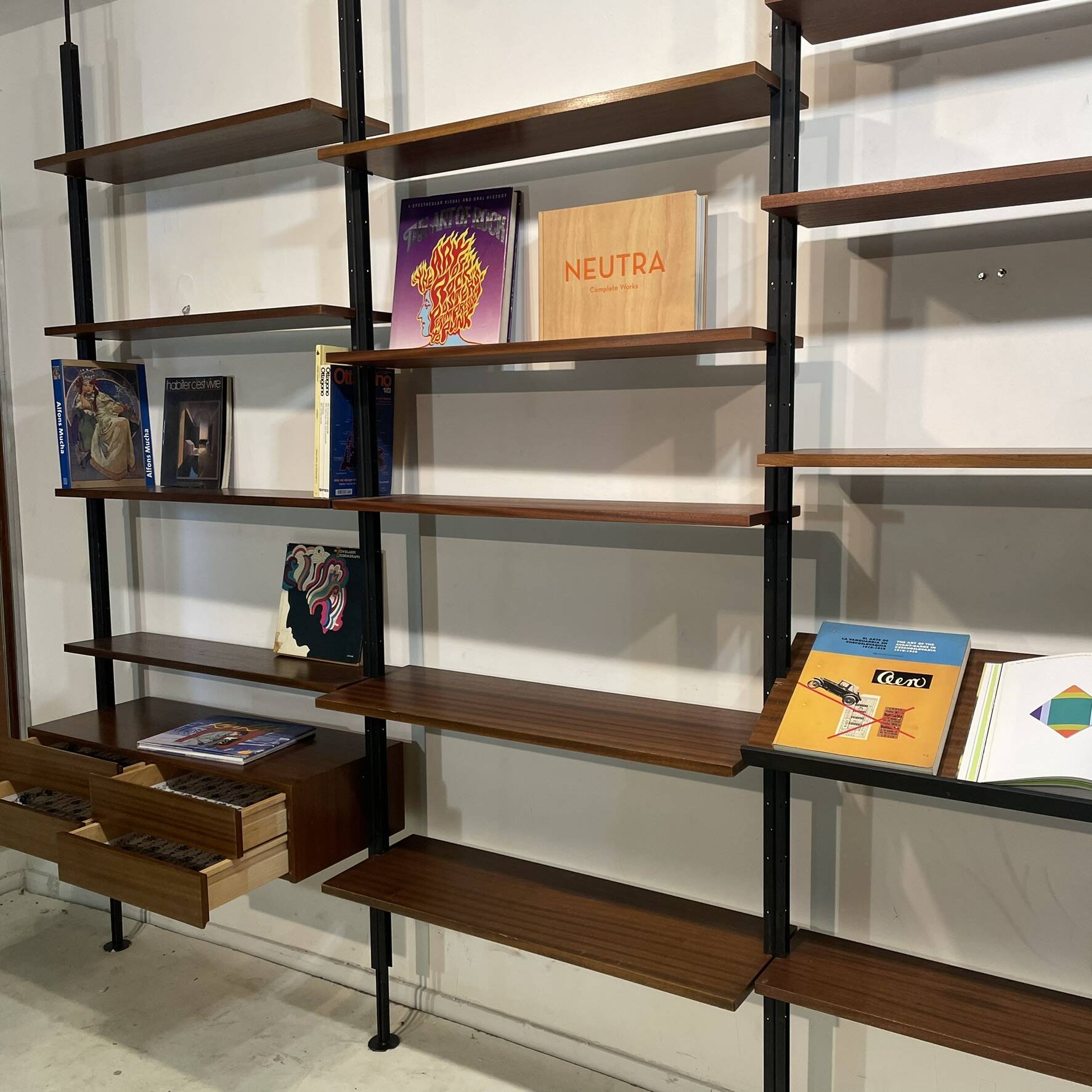 Rosewood Wall or Floor/Ceiling Bookcase