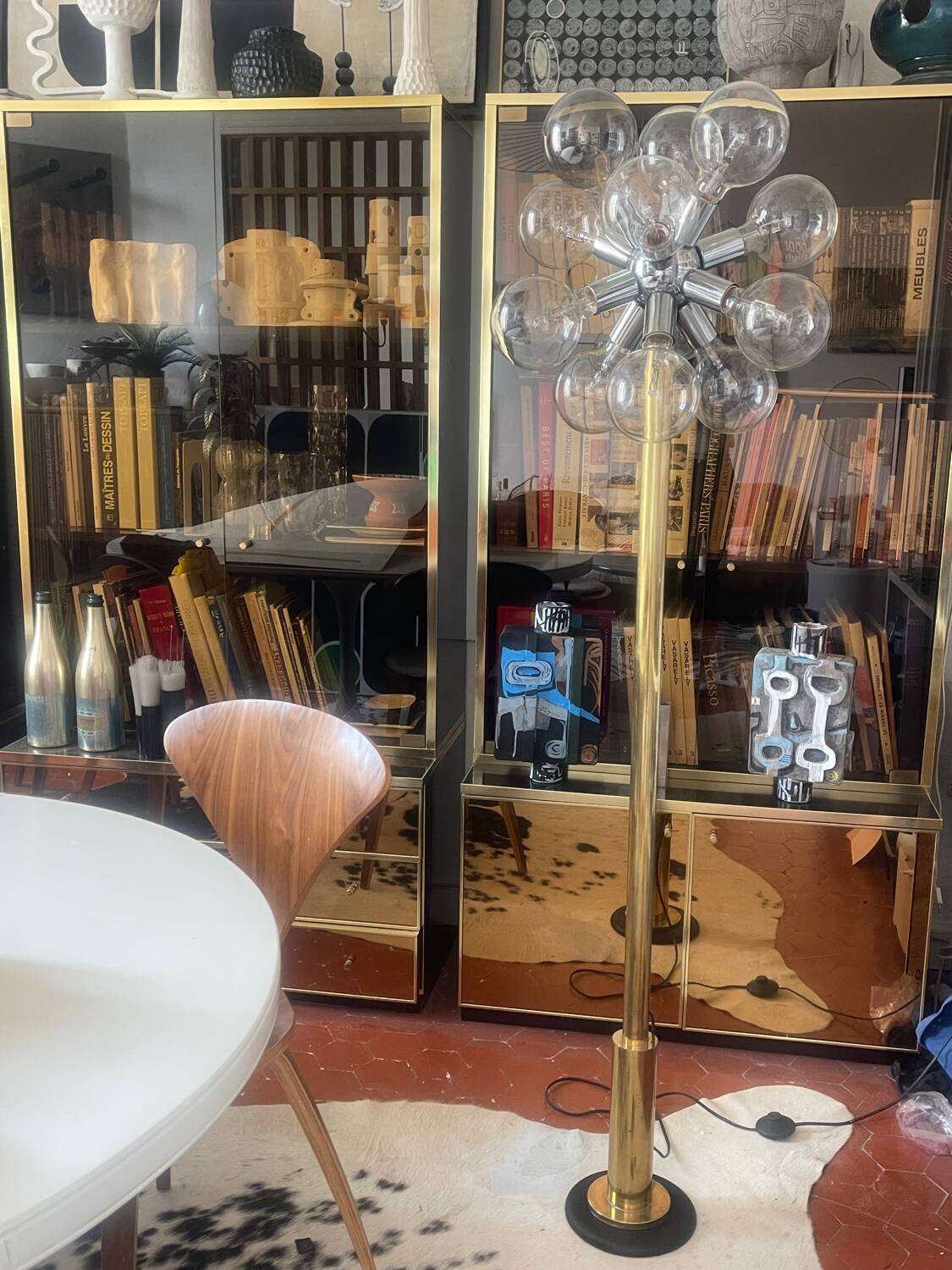 Sputnik floor lamp brass