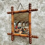 Vintage mirror faux bamboo 39x44cm