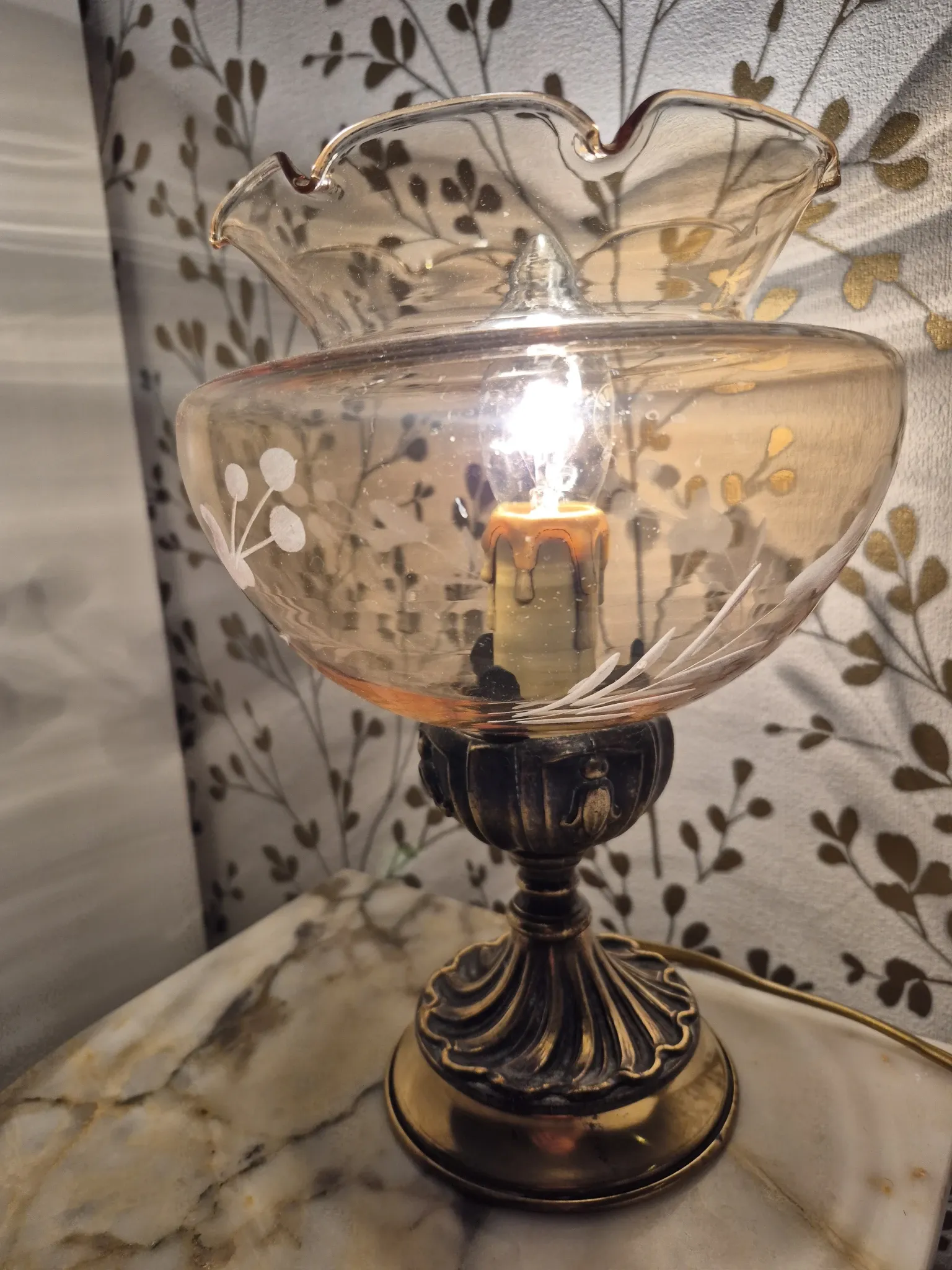 Pair of vintage Targetti bedside lamps - Candle bulb night lights