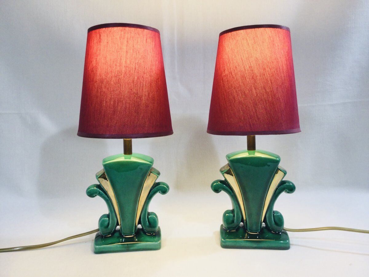 Pair of art deco lamps