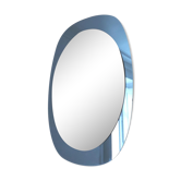 Two-coloured blue and silver Italian mirror - 71x51cm