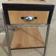 2 nightstands in wood and metal industrial style