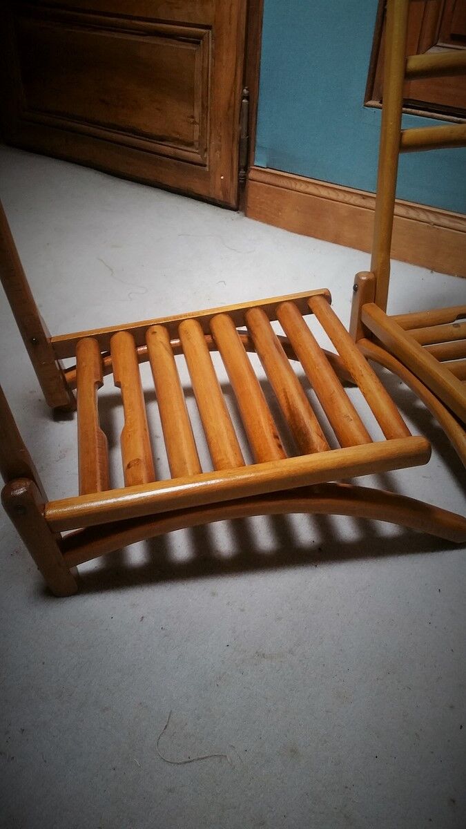 Paire de fauteuils de plage pliants art déco
